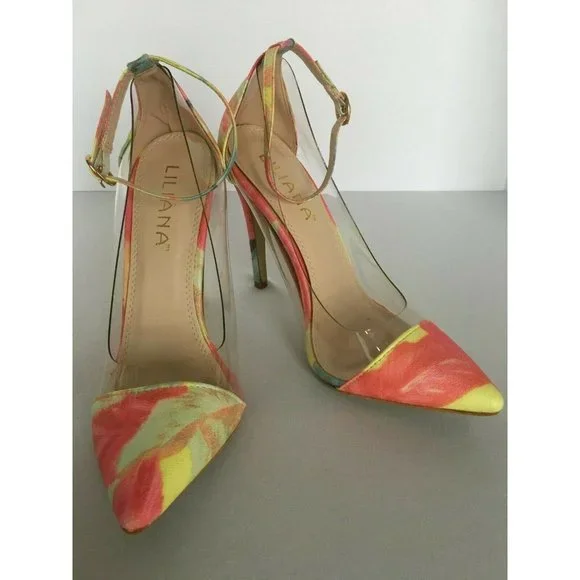 Liliana Colorful Pumps Womens Shoes Stilettos Heels Size 7 Pastels Pink Yellow - Picture 2 of 4